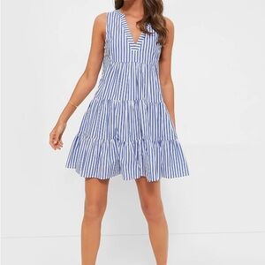 POMANDER PLACE Striped Tiered Dress‎